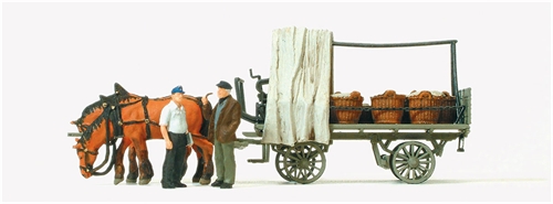 Preiser 30449 Platform wagon with vegetable load, H0
