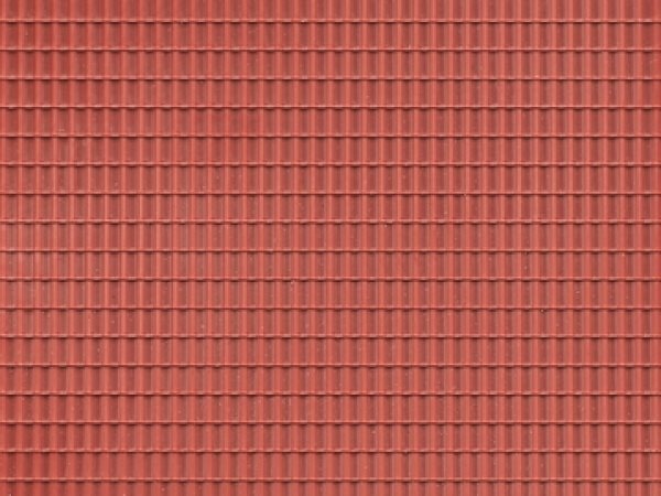 Auhagen 52425 Dekoplade, plastic, Tagsten, rødbrun, str. 100 x 200 mm H0/TT