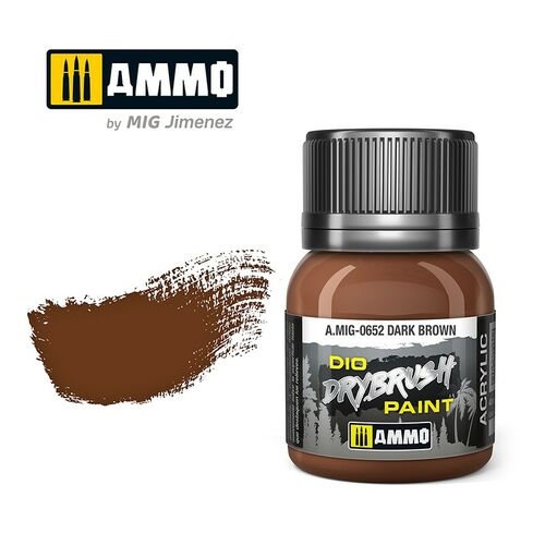 AMMO by Mig Jimenez A.MIG 0652 Dark Brown, 40 ML
