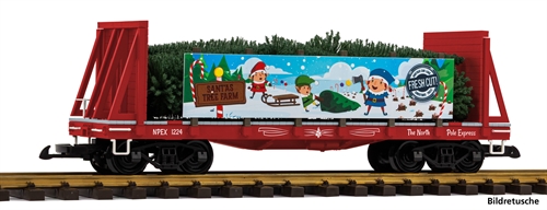 Piko 38980 Low Sided Wagon Santa's Tree Farm Transport, Track G