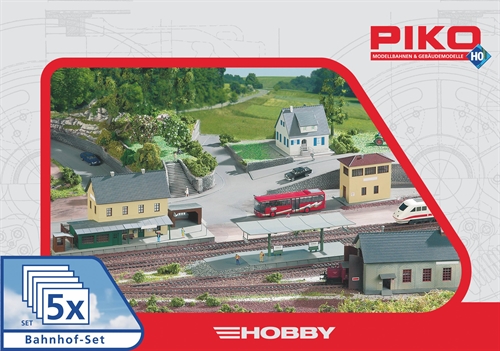 Piko 61923 Railway Station Set with Five Buildings, H0
