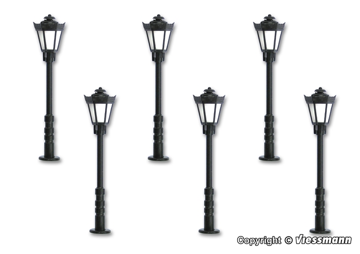 Viessmann 60706 Park Lantern, 6 pieces, warm white, LED. H0