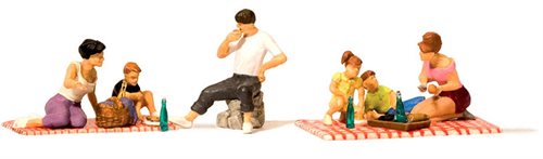 Preiser 10617 Picnic, 6 figurer med tilbehør, H0 NYHED 2018