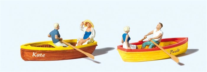 Preiser 10686 Robåde, to figurer med robåde, H0