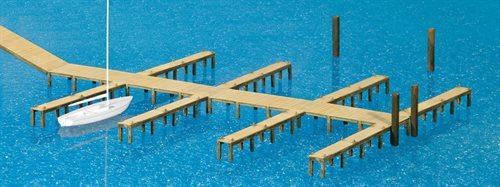 Preiser 17315 Bådebro, Byggesæt i kunststof, H0 NYHED 2018