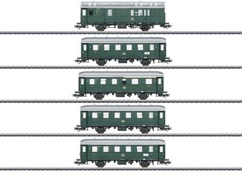 Märklin 43353 Passenger car set, five-piece, with interior lighting, DB ep III