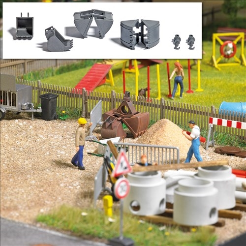 Busch 7799 Mini set: Excavator buckets, H0