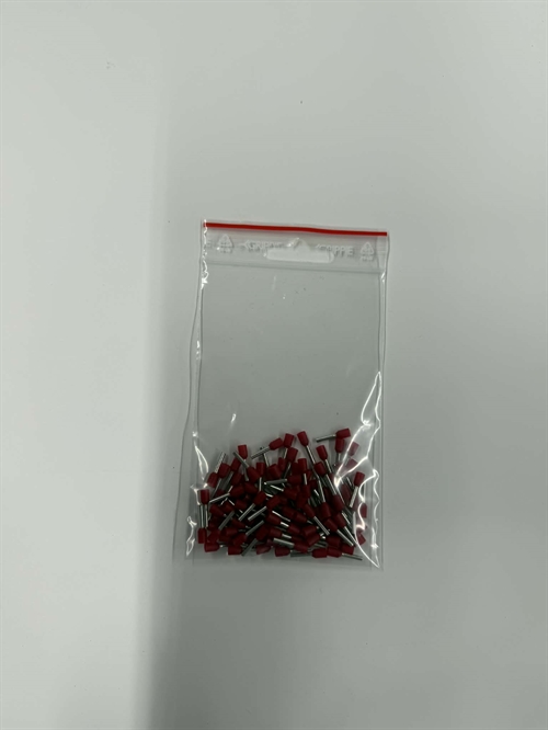 K8100RT terminalrør, Røde, 1,0mm2, 100 stk