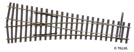 Tillig 85631 Højre sporskifte, 18 grader, radius 490, 155 mm langt