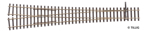 Tillig 85631 Højre sporskifte, 18 grader, radius 490, 155 mm langt