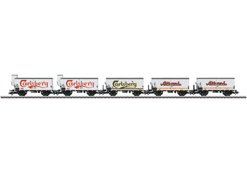 Märklin 48779 Freight car set with five Albani and Carlsberg beer cars, DSB, ep IV
