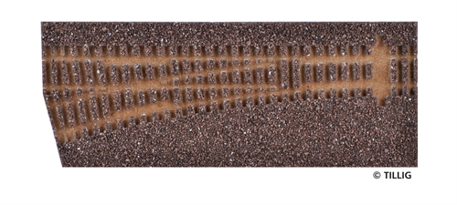 Tillig 86512 Track bedding elite dark (brown) - for left points 15°