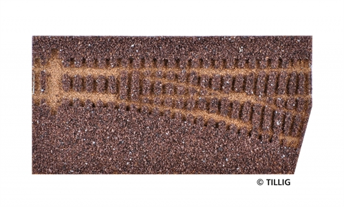 Tillig 86513 Track bedding elite dark (brown) - for right points 15°