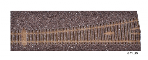 Tillig 86516 Track bedding elite dark (brown) - for left points 12°