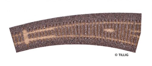 Tillig 86519 Track bedding elite dark (brown) - for right-curved points 20.7°