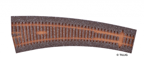  Tillig 86520 Track bedding elite dark (brown) - for left-curved tips 20.7°