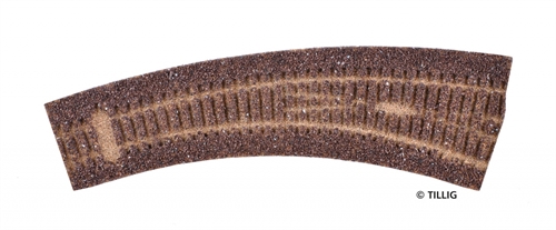 Tillig 86521 Track bedding elite dark (brown) - for right curved points 29.3°
