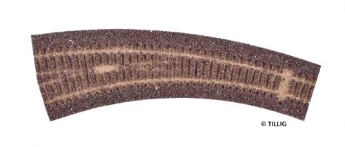 Tillig 86522 Track bedding elite dark (brown) - for left-curved points 29.3°