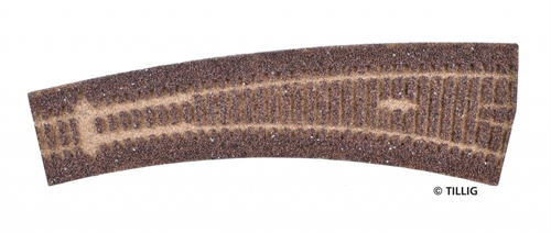 Tillig 86523 Track bedding elite dark (brown) - for right curved points 17°