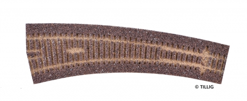 Tillig 86524 Track bedding elite dark (brown) - for left-curved points 17°
