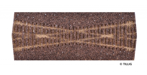 Tillig 86529 Track bedding elite dark (brown) - for crossing 15°