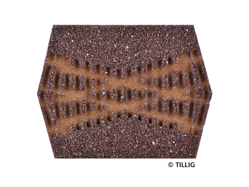 Tillig 86532 Track bedding elite dark (brown) - for crossing 30°