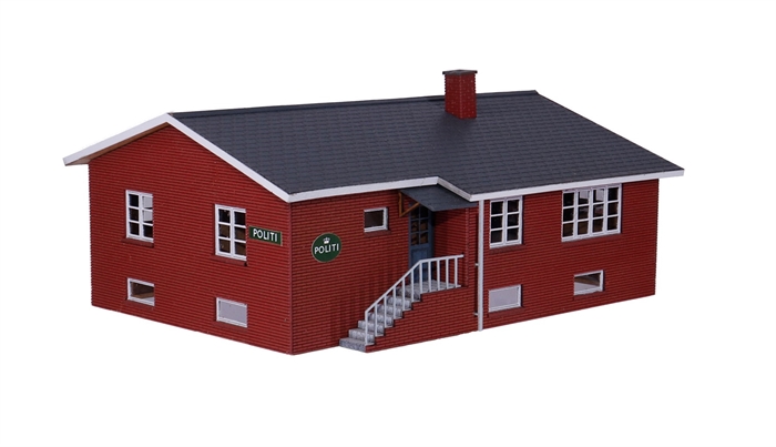 Hobbytrade 87288 Police House - Policeman\'s Villa Red Stone, H0