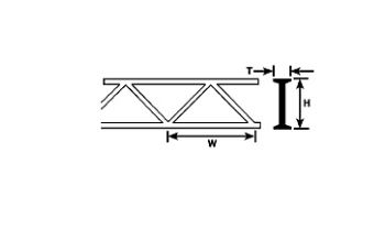 Plastruct 90654 Polystyrene Warren Style 1 Open Web Truss, 9.5mm x 15.9mm x 4.4mm length 15.2 cm, 2 pcs