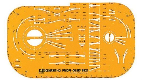 Fleischmann 9921 Skinneplanskabelon til Fleischmann H0 Profiskinner, NYHED 2018
