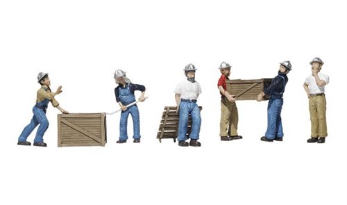 Woodland Scenics A1823 Dock Workers, 6 Figures with Accessories, H0