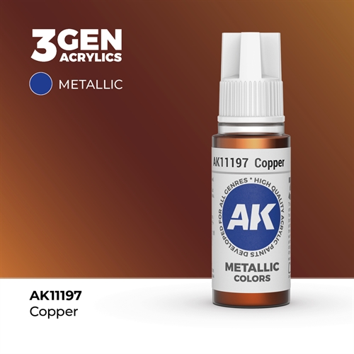 AK11197 Akryl maling, 17 ml, copper - metallic