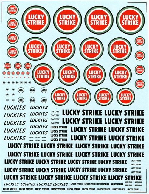  DMC Decals SP-082 Lucky Strike sponsor decals 1/24 - 1/32 - 1/43