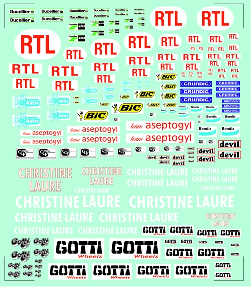 DMC Decals SP-101 French sponsor decals (1) 1/24 - 1/32 - 1/43