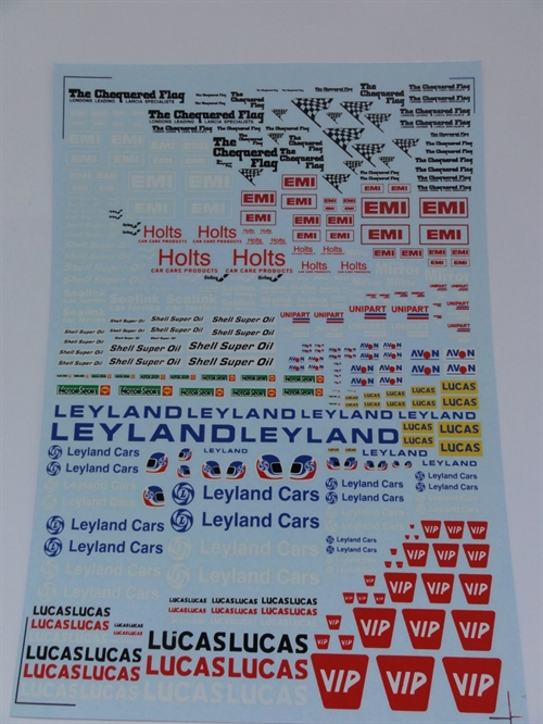 DMC Decals SP-078 English sponsor decals 1/24 - 1/32 - 1/43