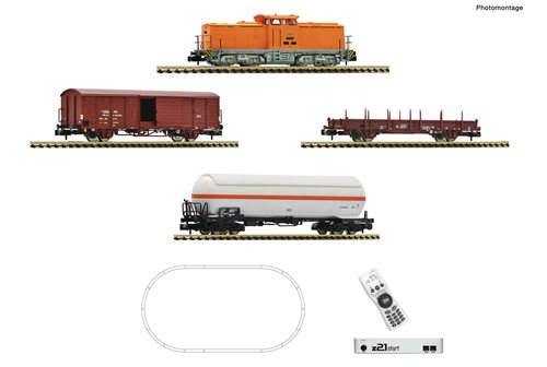 Fleischmann 5170001 z21 start Digitalset: Diesellokomotive BR 111 mit Güterzug, DR, ep IV, SPOR N, KOMMENDE NYHED 2023