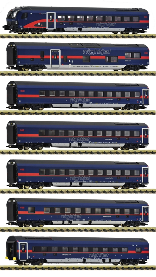 Fleischmann 6270065 7 pcs. Set: Nightjet, ÖBB, Track N