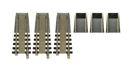 Fleischmann 665301 Expansion set for AC turntable, consisting of three track extensions and 3 blind pieces, H0