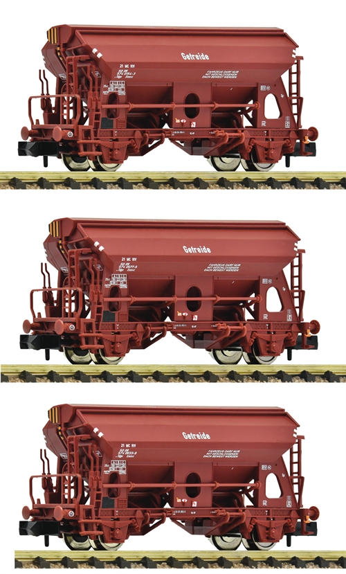  Fleischmann 6660071 3-piece set: Self-loading wagons, DR, Gauge N