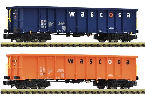 Fleischmann 6660140 2-piece set: Open freight cars, Wascosa, Gauge N