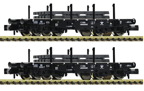 Fleischmann 845608 2-piece set: Heavy goods flat wagons, NS