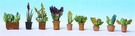 Noch 14011 Flower arrangement, 9 pots with flowers, H0