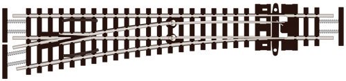Peco SL-E396 Sporskifte, venstre, medium radius, code 80
