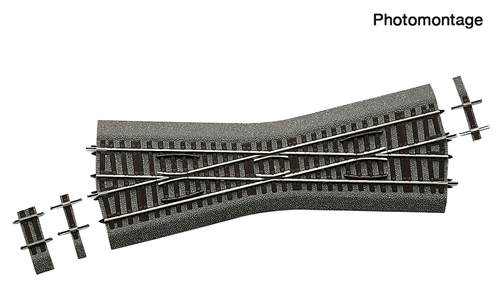 Roco 42596 K15 crossing with ballast