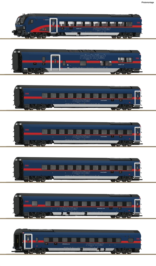 Roco 64175 2-tlg. Set: Karlsruher Zug, DB, ep VI, DC,  H0 KOMMENDE NYHED 2022