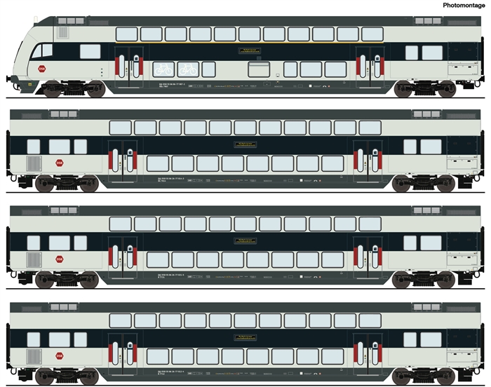 Roco 64175 2-tlg. Set: Karlsruher Zug, DB, ep VI, DC,  H0 KOMMENDE NYHED 2022