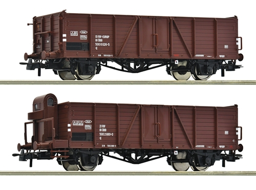 Roco 6600123 2-piece set: Open freight wagons, ÔBB, ep IV, H0