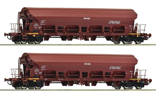  Roco 6600125 2-part set: 4-axle wagons with swing roof, DR, ep IV, H0