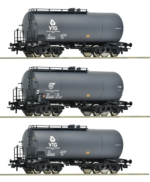 Roco 6600162 3-piece set: Tank wagons, VTG/DB, ep IV, H0