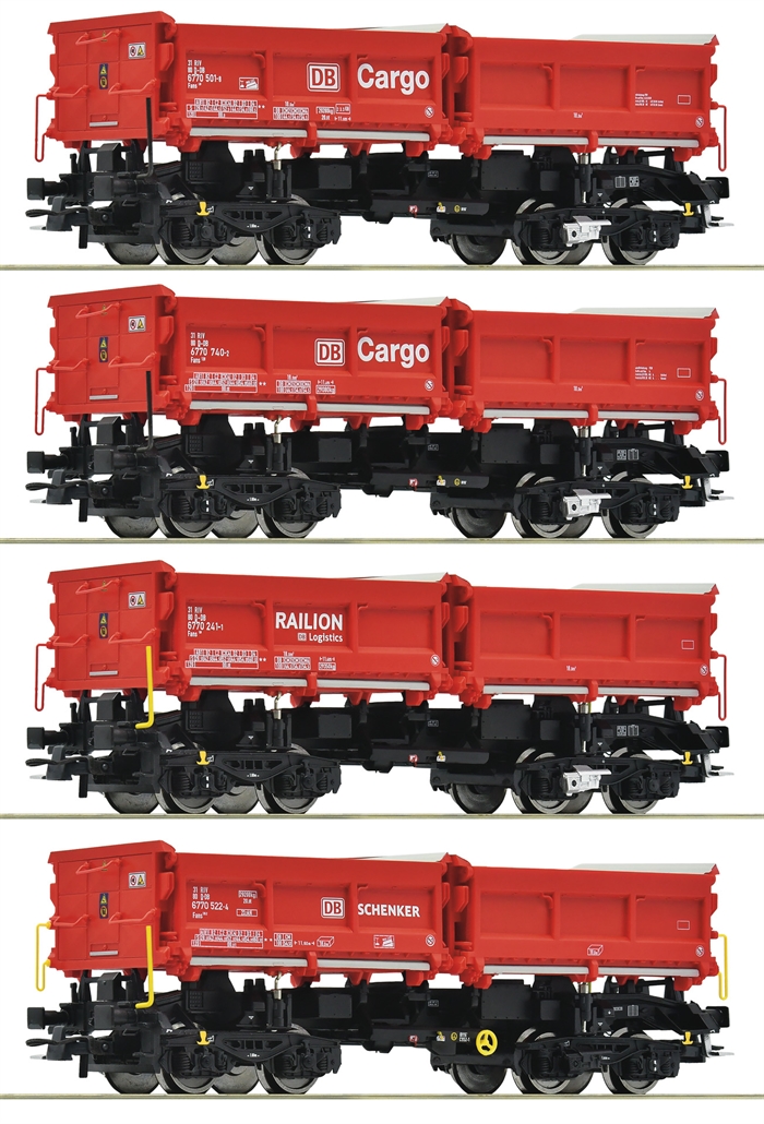 Roco 6600202 4-part set: Dumper wagons, DB AG