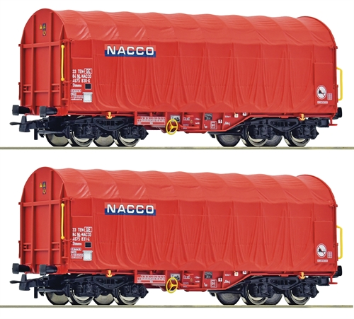 Roco 6600226 2-piece set: Sliding tarpaulin wagons, NACCO, H0